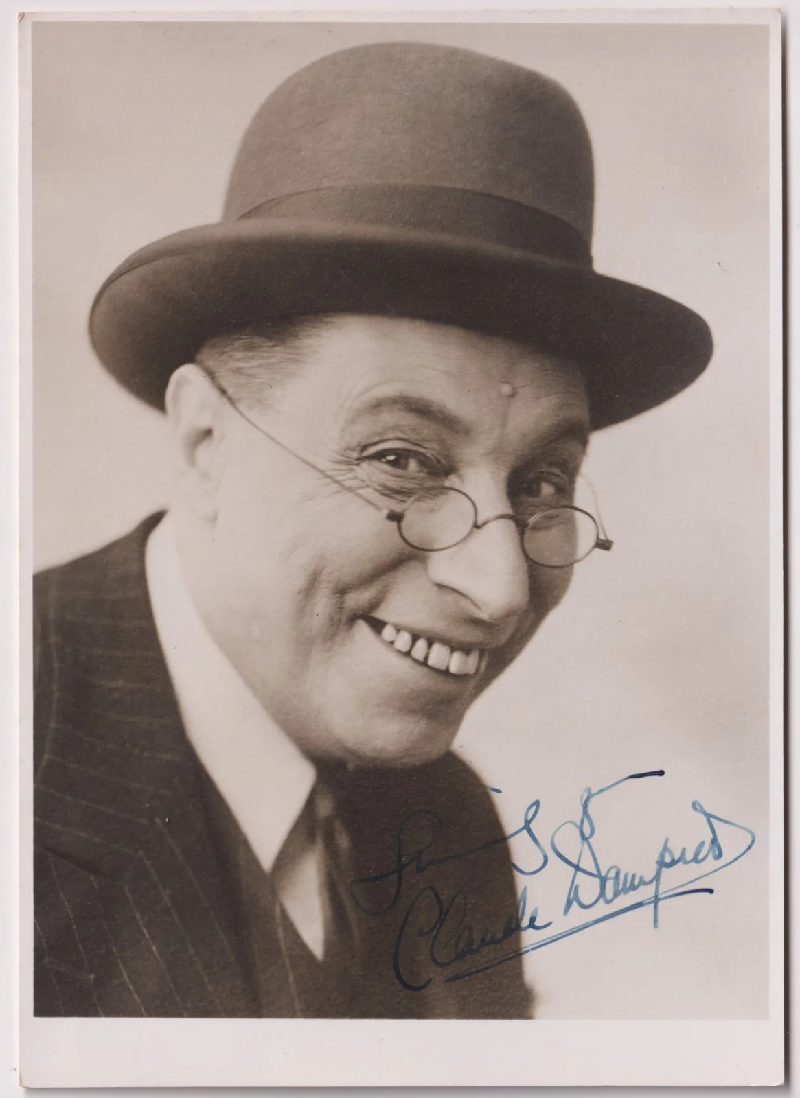 Signed Photo Claude Dampier British Comic Actor 1930s Harry Lowe London 7"x5", изображение 2