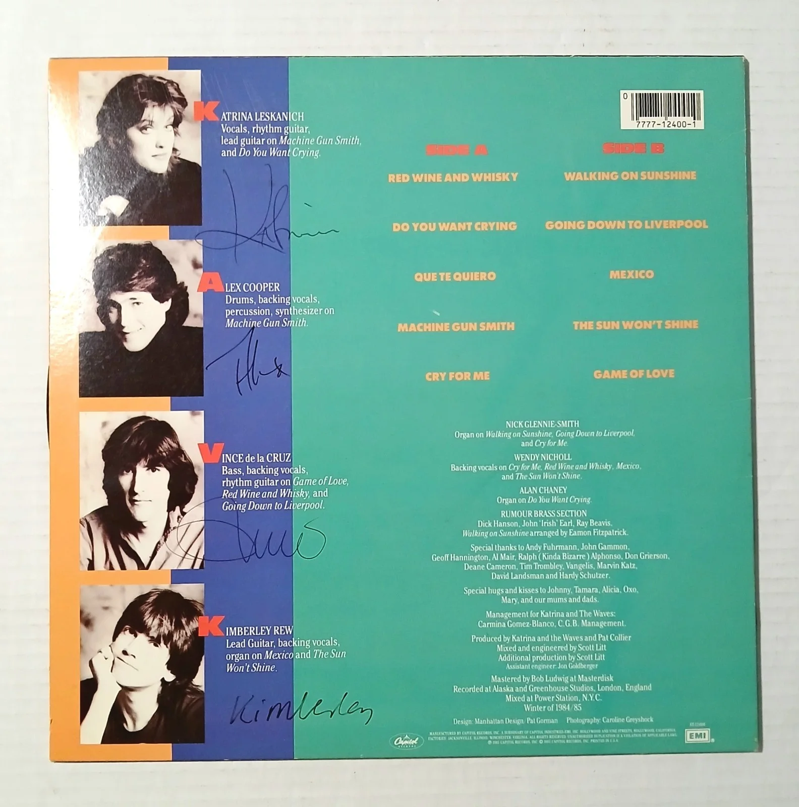 Katrina, the Waves — Katrina & The Waves Debut Album Signed by All The Original Front Members 1985, изображение 2