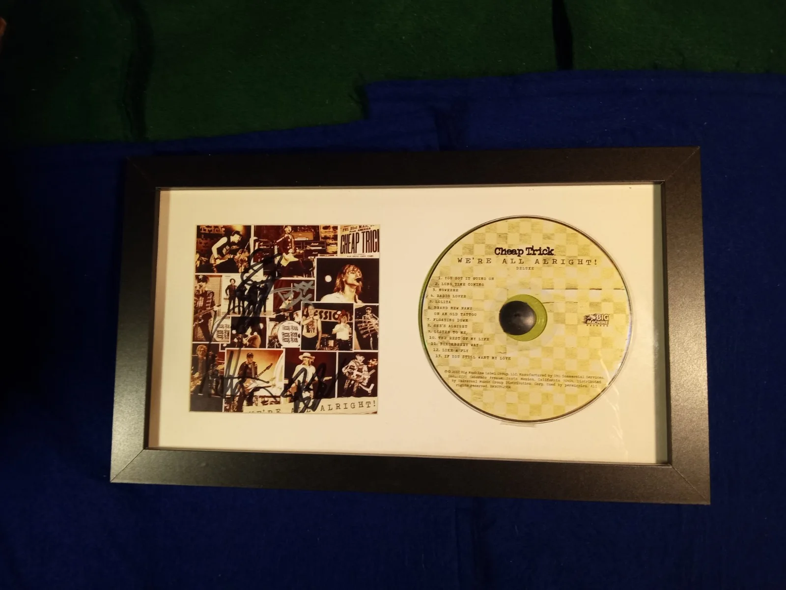 Cheap Trick Autograph Signed Custom Framed CD We're All Alright, image 2