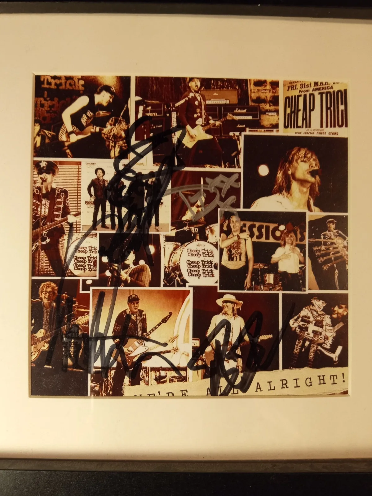 Cheap Trick Autograph Signed Custom Framed CD We're All Alright, image 3