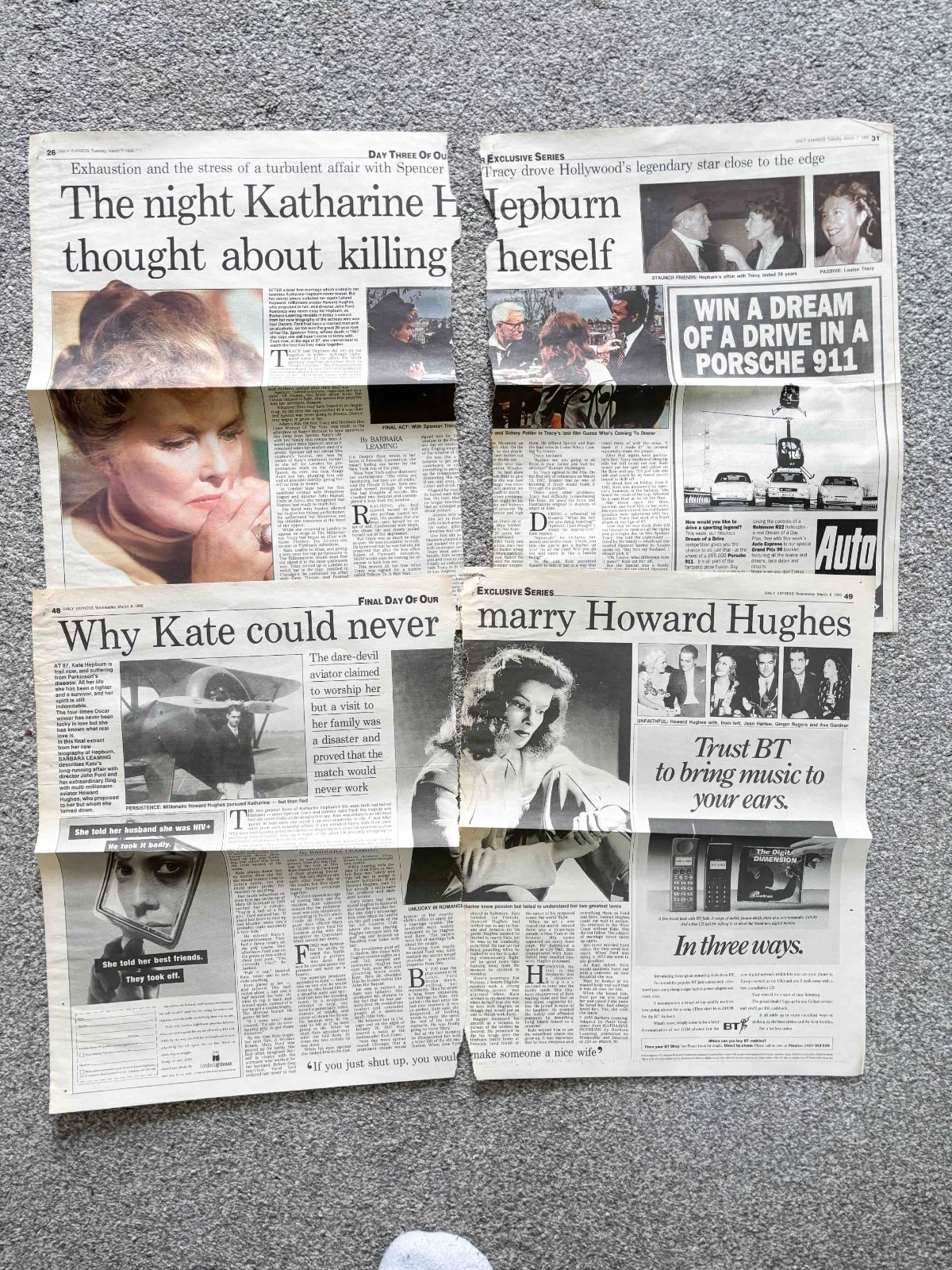 Katherine Hepburn Huge Vintage Magazine Newspaper Clippings Collection, изображение 2