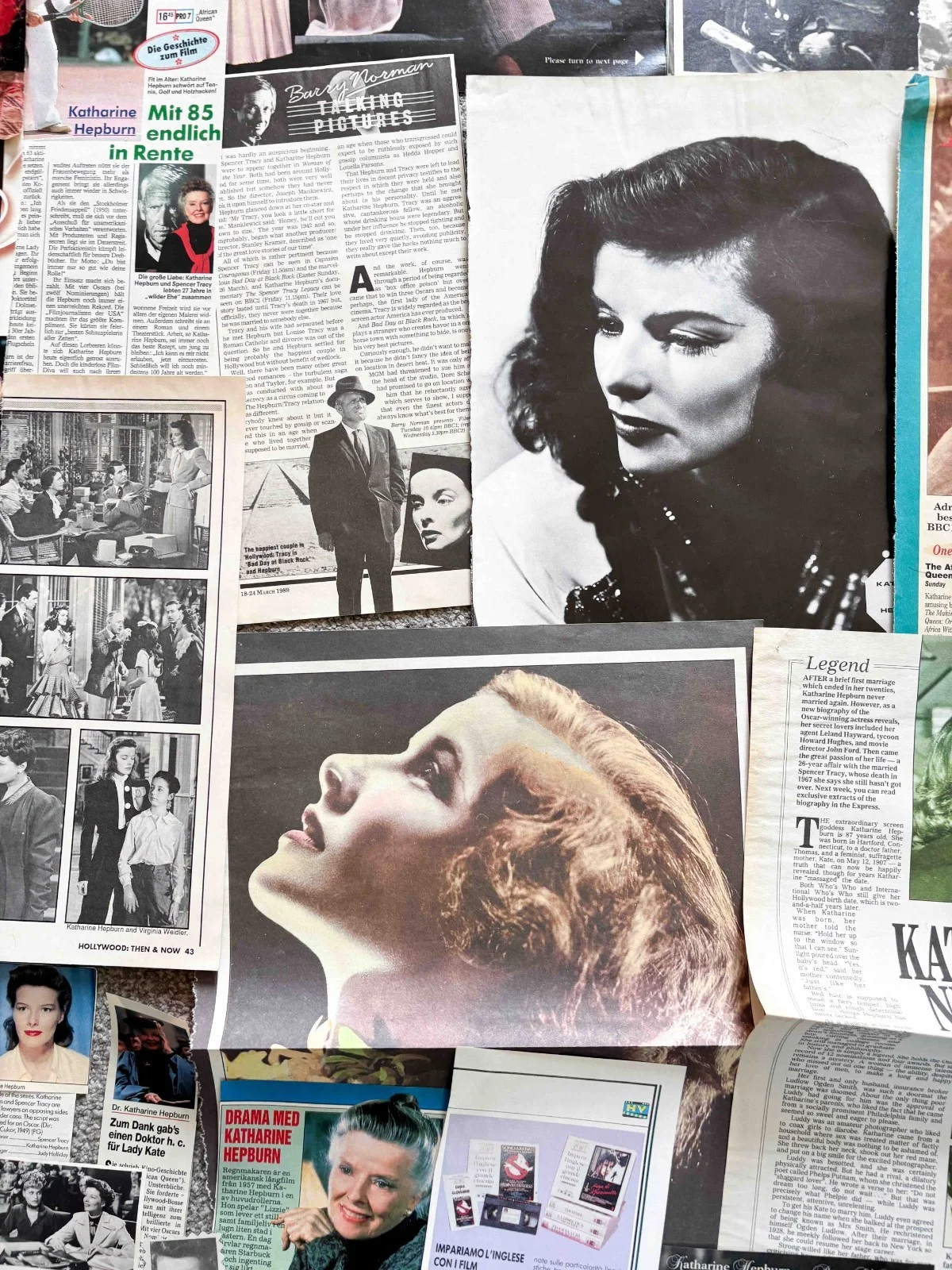 Katherine Hepburn Huge Vintage Magazine Newspaper Clippings Collection, изображение 4