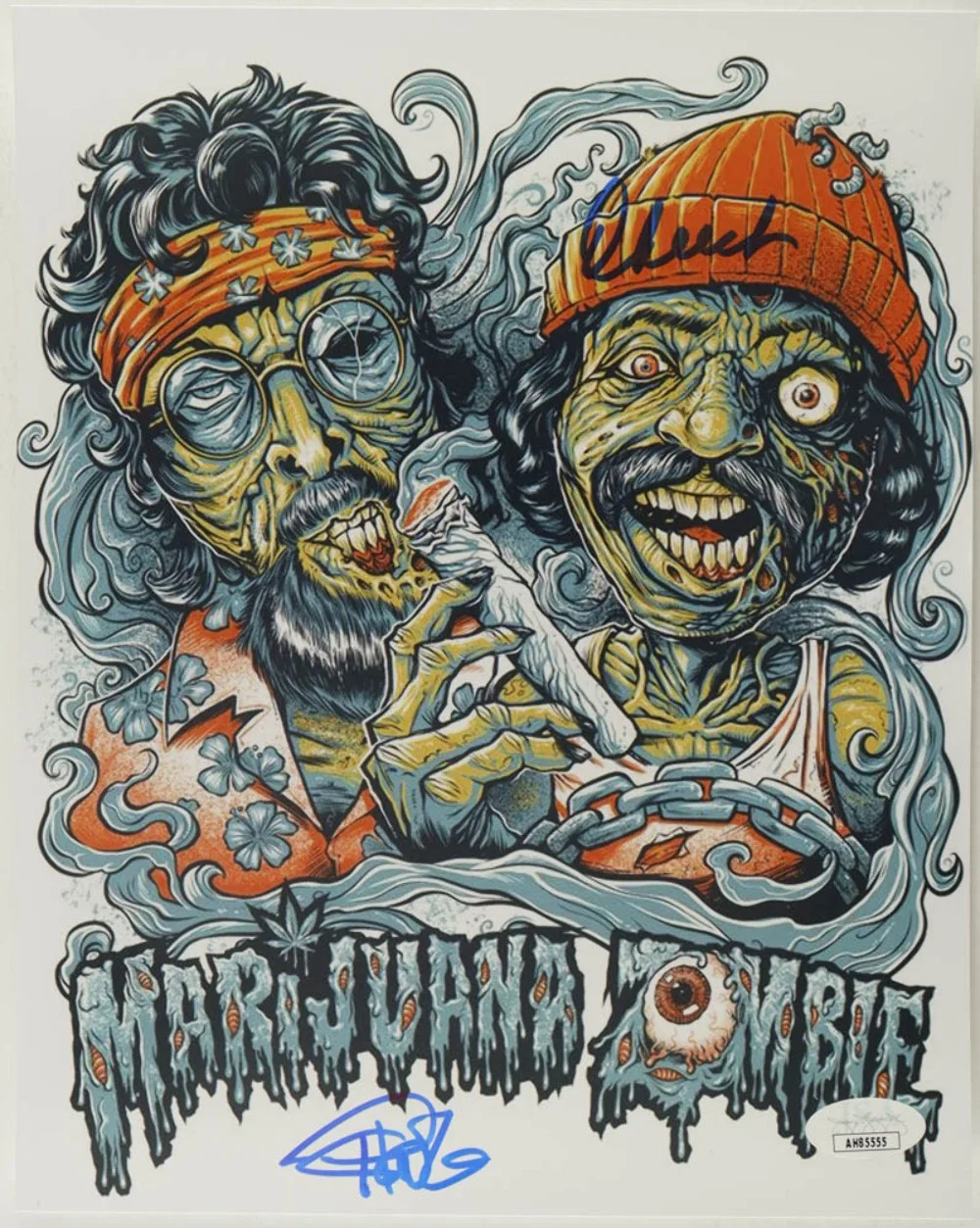 Cheech Marin & Tommy Chong — Cheech Marin & Tommy Chong Signed (JSA) "Marijuana Zombie" 8x10 Photo - Cheech &