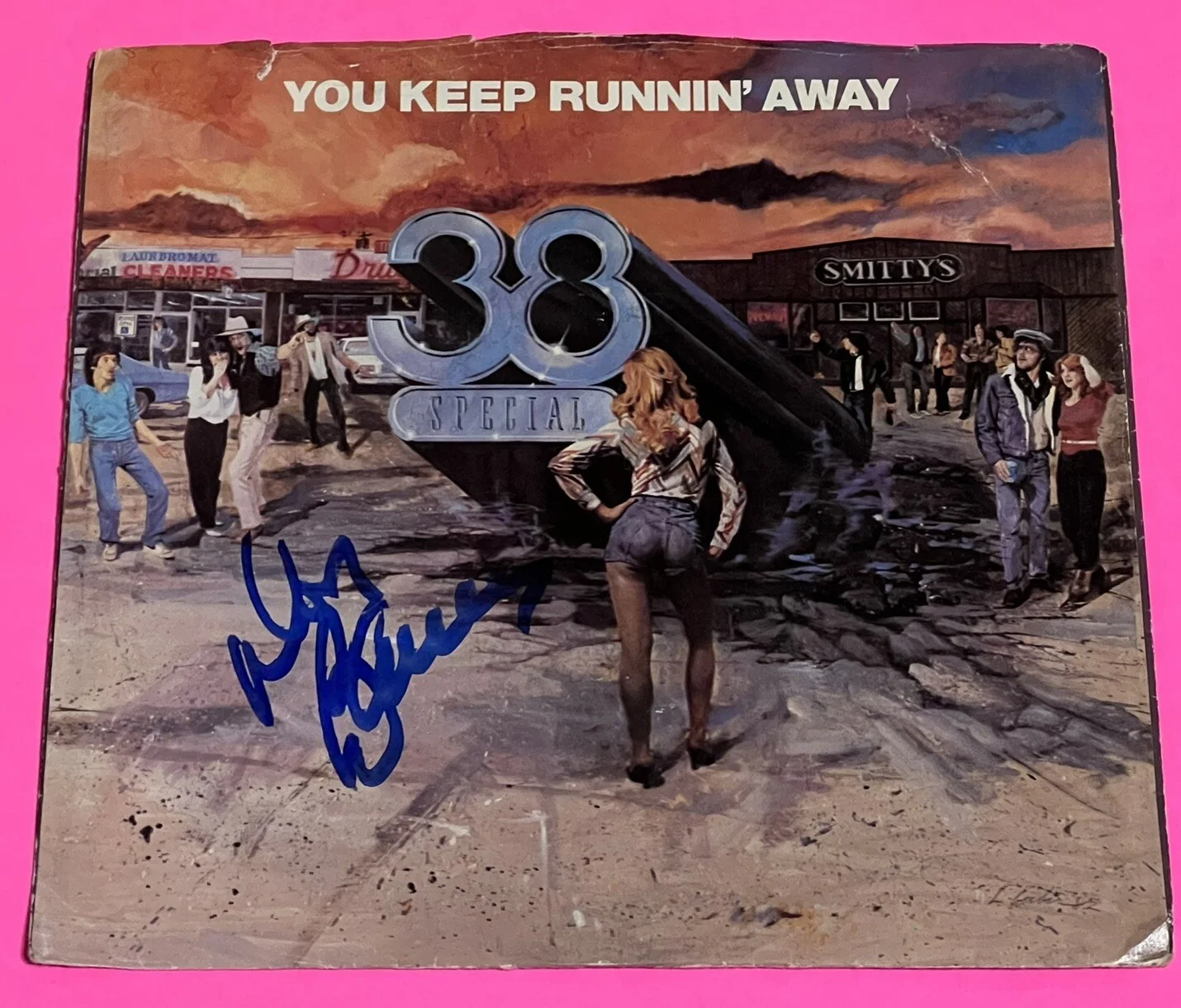 DON BARNES SIGNED 38 SPECIAL AUTOGRAPH YOU KEEP RUNNIN AWAY 45 VINYL LP *PROOF*, изображение 2