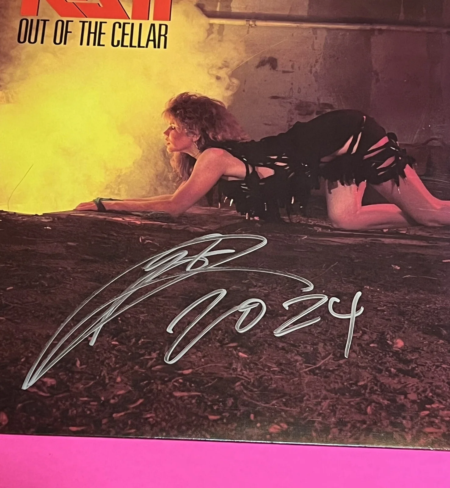 STEPHEN PEARCY RATT SIGNED AUTOGRAPHED OUT OF THE CELLAR VINYL LP *EXACT PROOF*, image 4