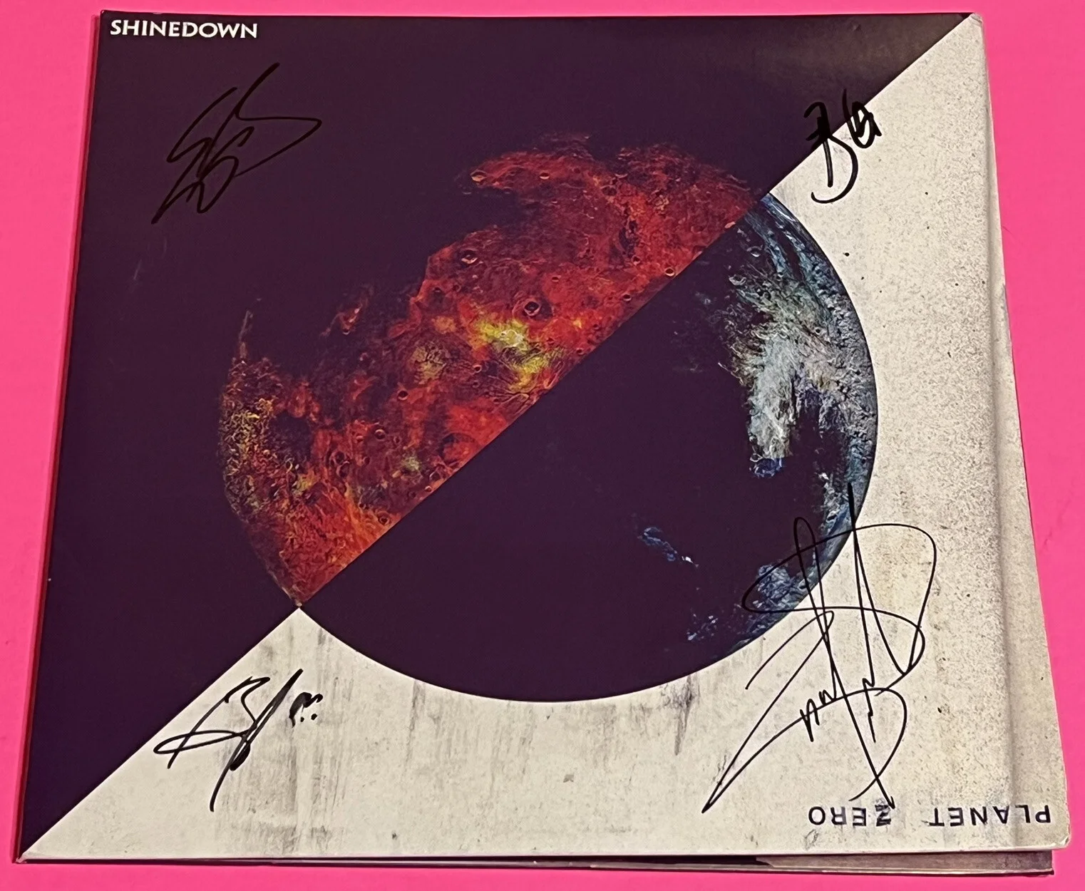 SHINEDOWN x4 BAND PLANET ZERO SIGNED VINYL LP RECORD *EXACT PROOF* #b, image 2