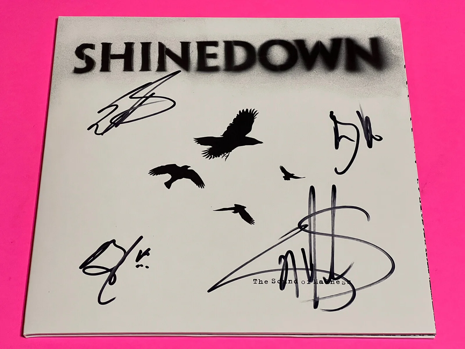 SHINEDOWN x4 ENTIRE BAND SIGNED SOUND OF MADNESSVINYL LP RECORD *EXACT PROOF* #b, изображение 2