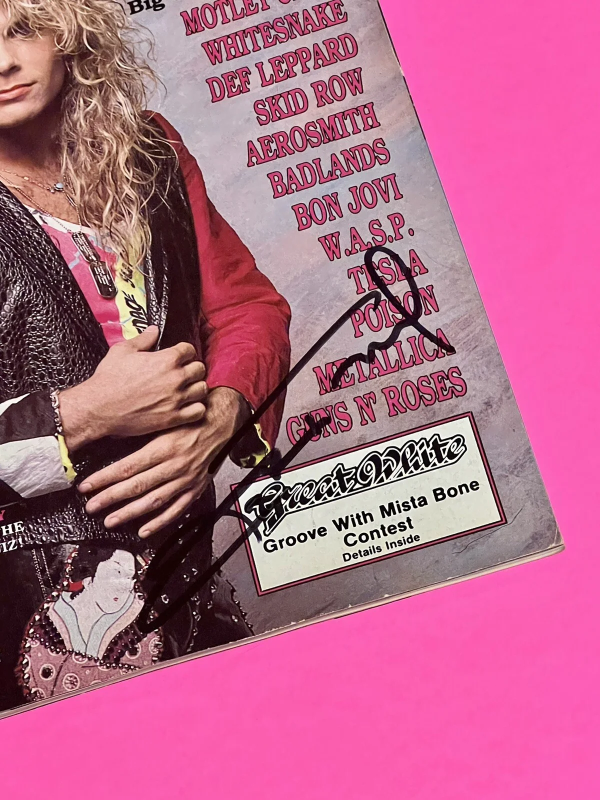 MIKE TRAMP WHITE LION AUTOGRAPHED SIGNED HIT PARADER MAGAZINE *EXACT PROOF*, image 4