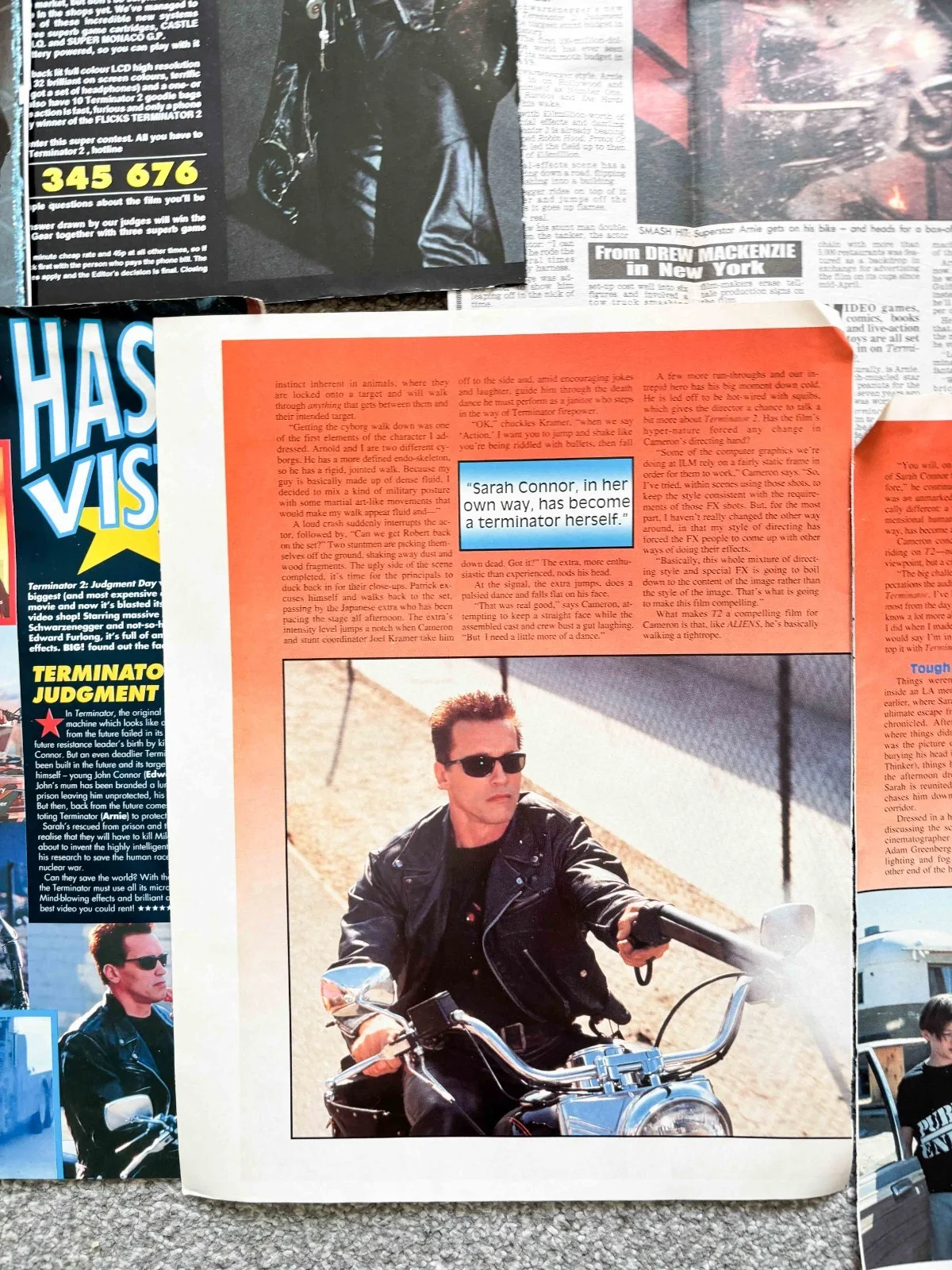 Terminator 2 Arnold Schwarzenegger 90s Magazine & Newspaper Clippings, image 5