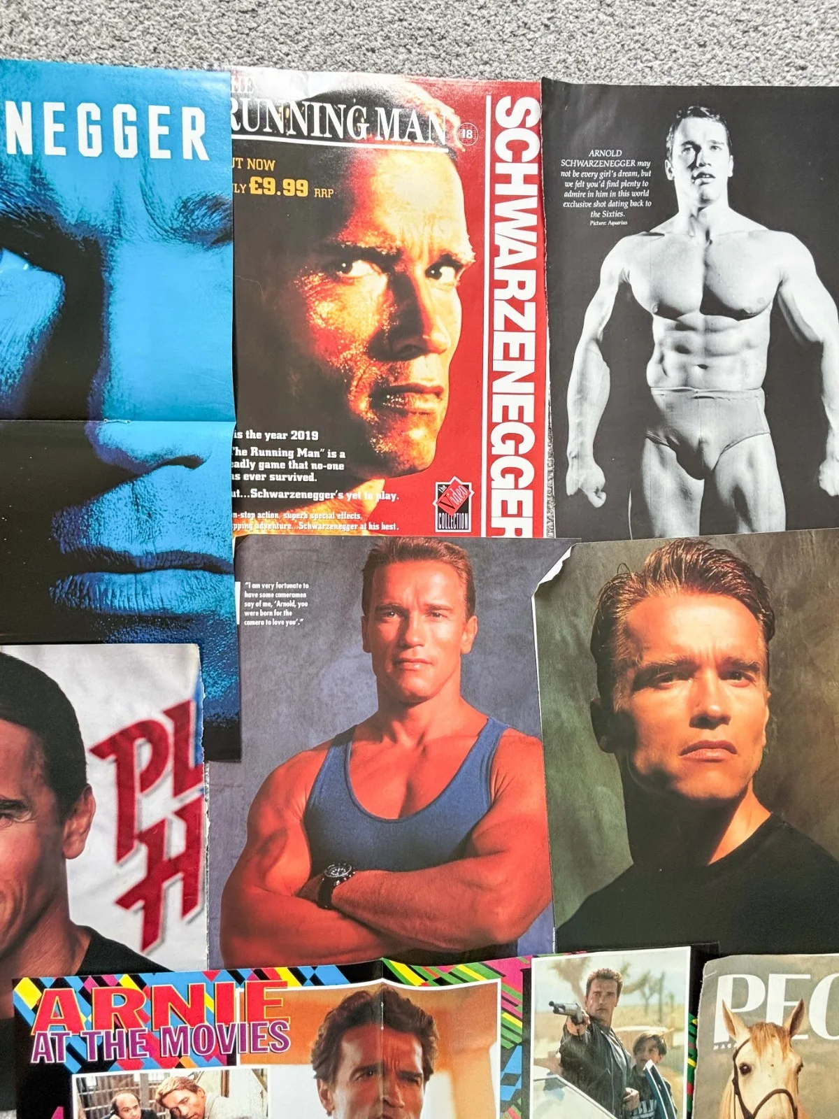 Arnold Schwarzenegger Magazine & Newspaper Clippings & Total Recall Poster, image 2