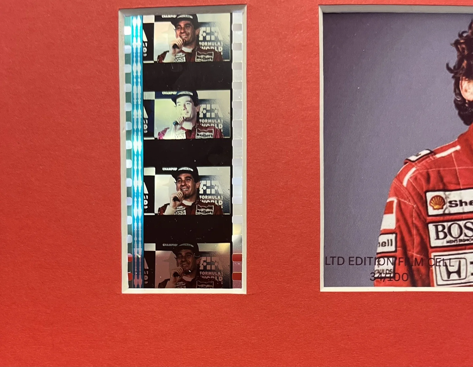 SENNA. Ayrton Senna. 35mm Film Cell Mounted Display, image 3