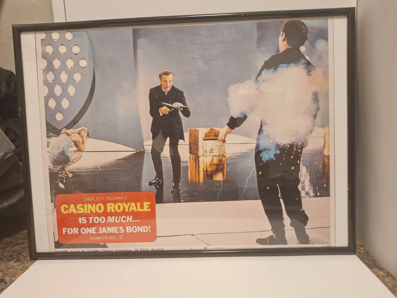 VINTAGE Casino Royale 007 James Bond 1967 A3 Framed Reproduction Lobby Card, изображение 2