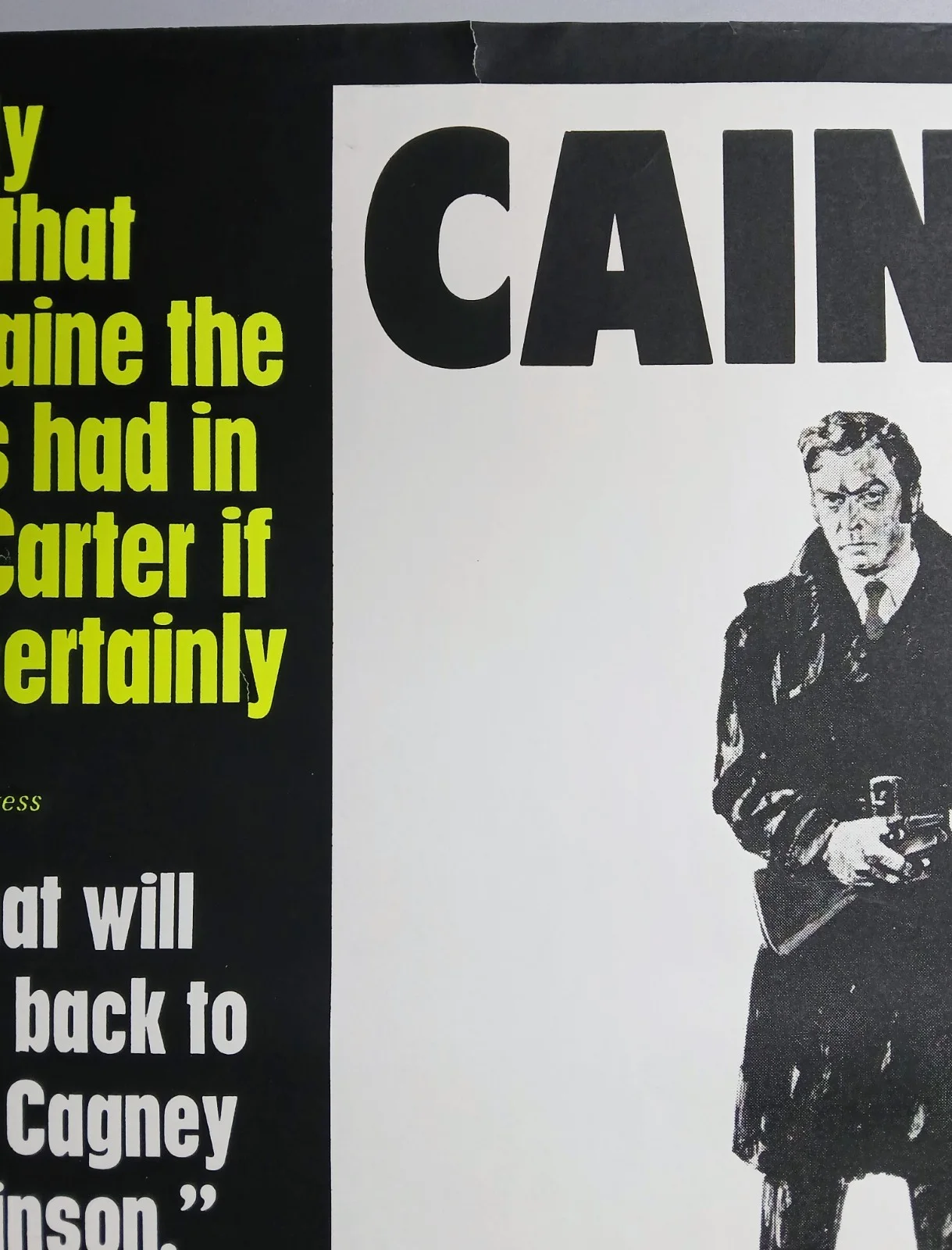 GET CARTER (1971) v.rare ROLLED original UK reviews QUAD POSTER - Michael Caine, изображение 4