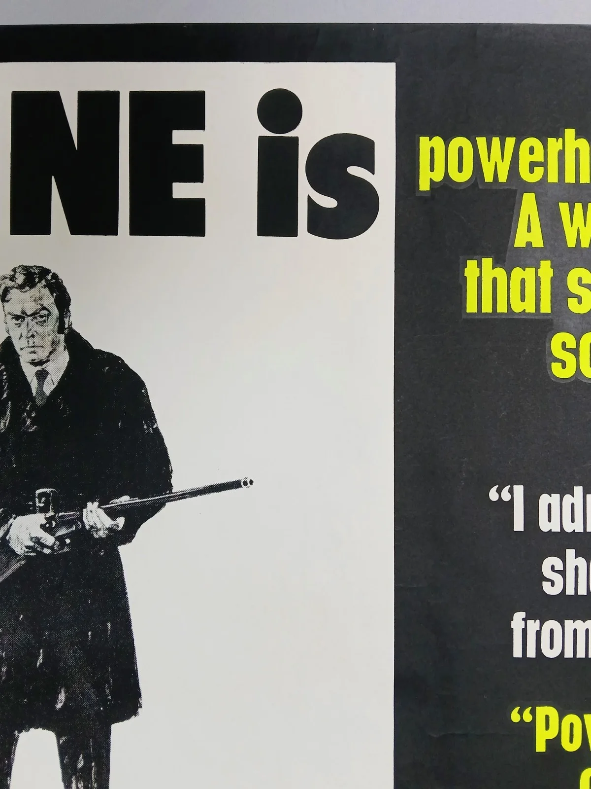 GET CARTER (1971) v.rare ROLLED original UK reviews QUAD POSTER - Michael Caine, изображение 5