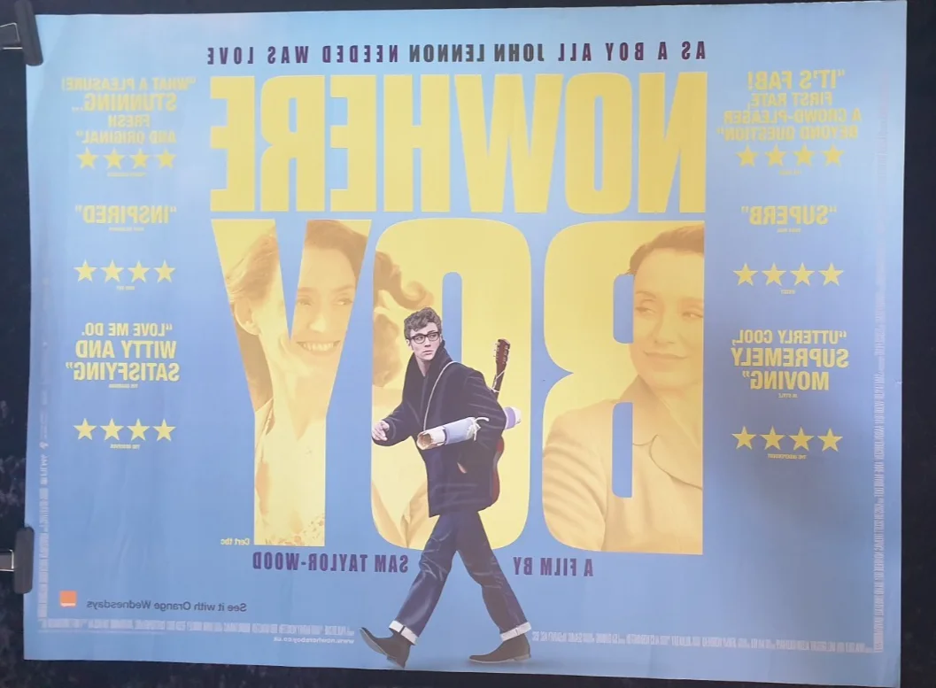 Original UK Quad NOWHERE BOY (2009) DS Signed Aaron Johnson +1 Rolled Poster, image 2