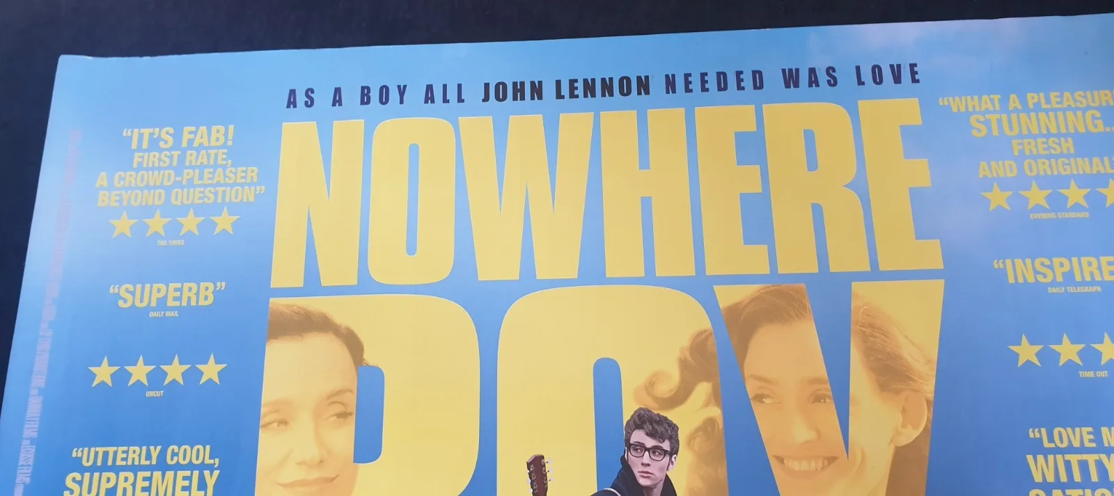 Original UK Quad NOWHERE BOY (2009) DS Signed Aaron Johnson +1 Rolled Poster, image 5