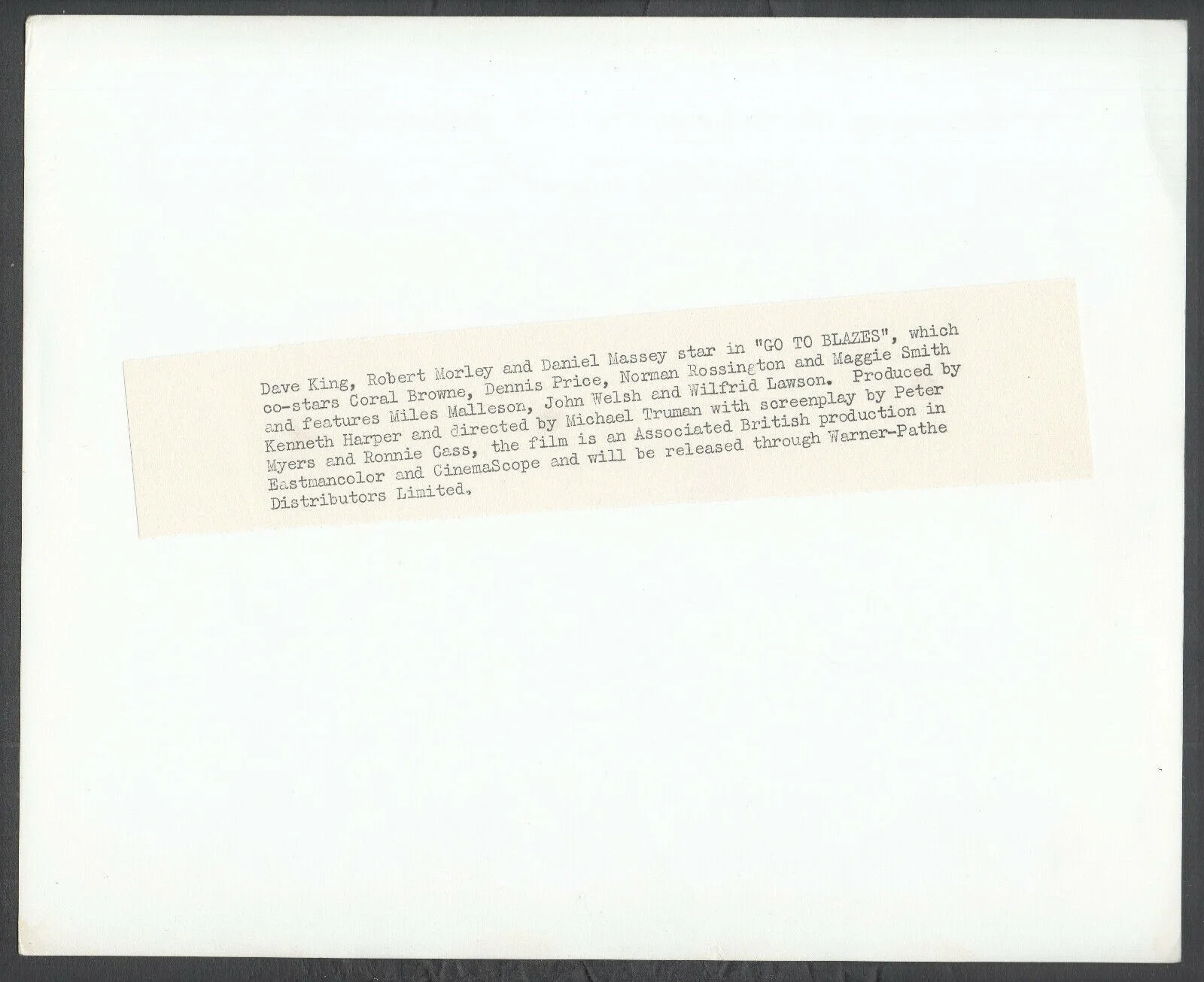GO TO BLAZES 1961 Sandra Hilton WEDDING DRESS 10x8 PORTRAIT, image 2