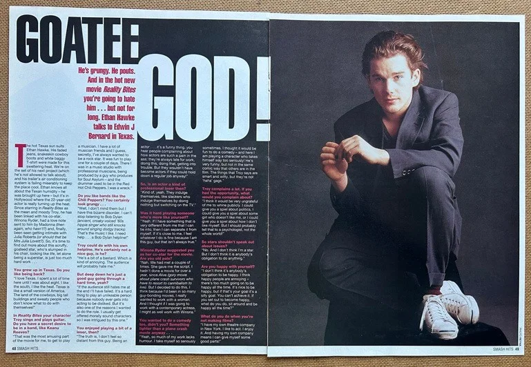 ETHAN HAWKE ~ 1994 Full page UK magazine poster, image 2