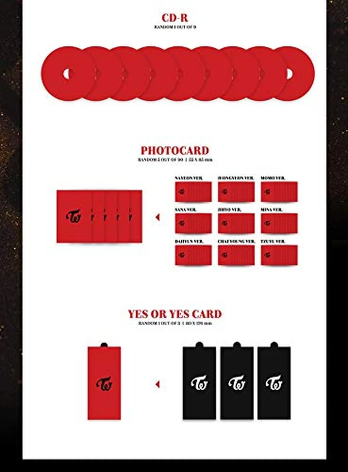 TWICE [YES or YES] 6th Mini Album 3 Ver Set+3ea PhotoBook+15p PhotoCard+3p Ye..., изображение 3