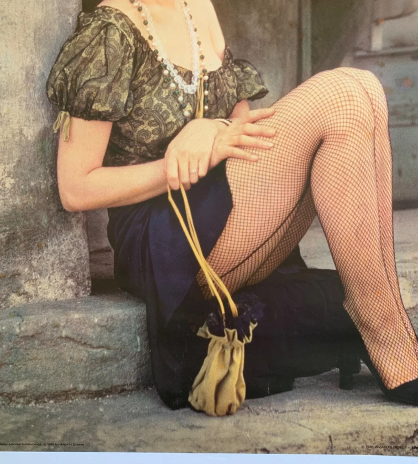 VINTAGE MARILYN MONROE BUS STOP NET STOCKING ORIGINAL POSTER 1980’S MOVIE STAR, изображение 2