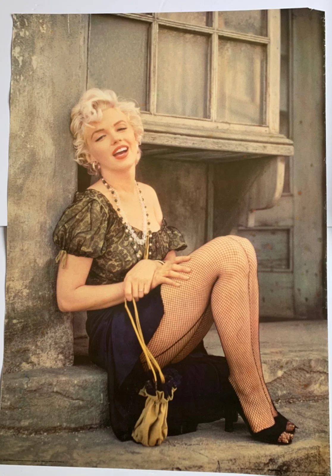 VINTAGE MARILYN MONROE BUS STOP NET STOCKING ORIGINAL POSTER 1980’S MOVIE STAR, изображение 3