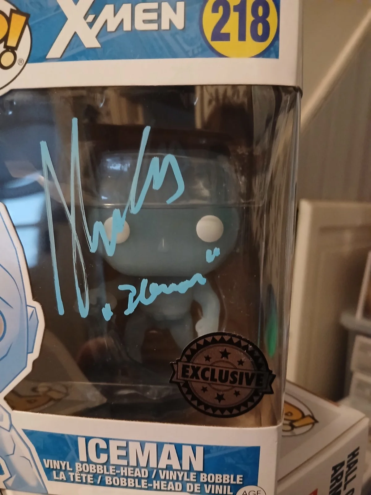 X-Men Iceman Funko Pop #218 Signed by Shawn Ashmore Authentic with COA, image 2