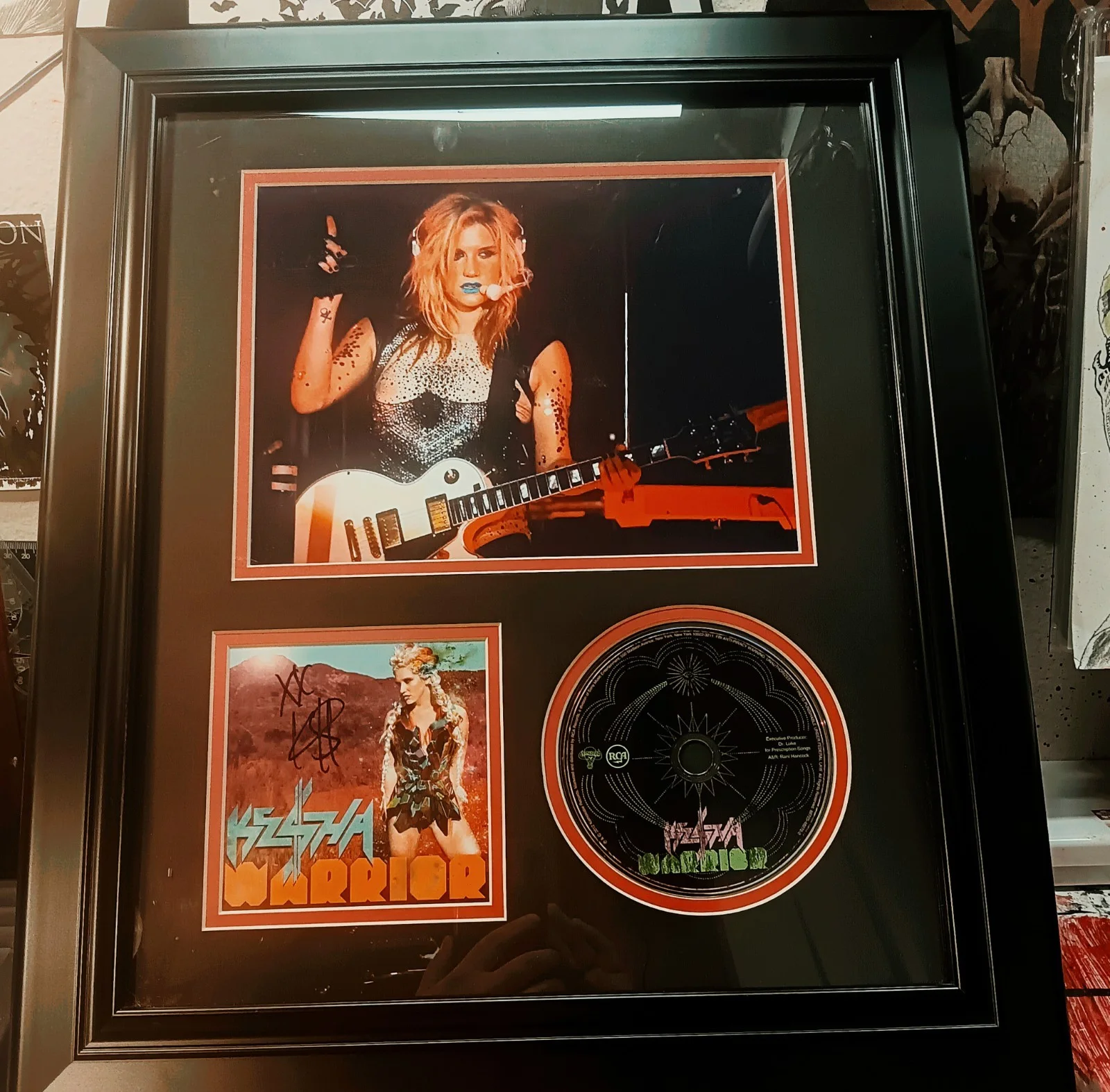 KESHA WARRIOR autographed signed framed CD POP ☆ Sex Symbol Goddess Illuminati, image 3