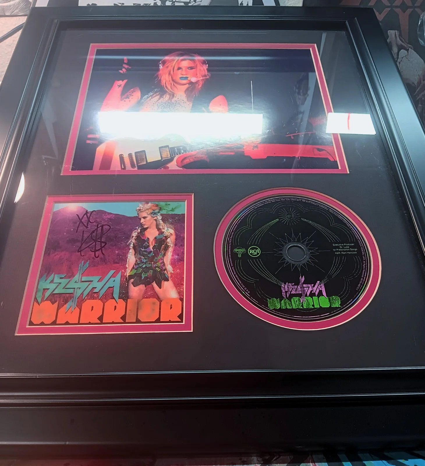 KESHA WARRIOR autographed signed framed CD POP ☆ Sex Symbol Goddess Illuminati, image 4