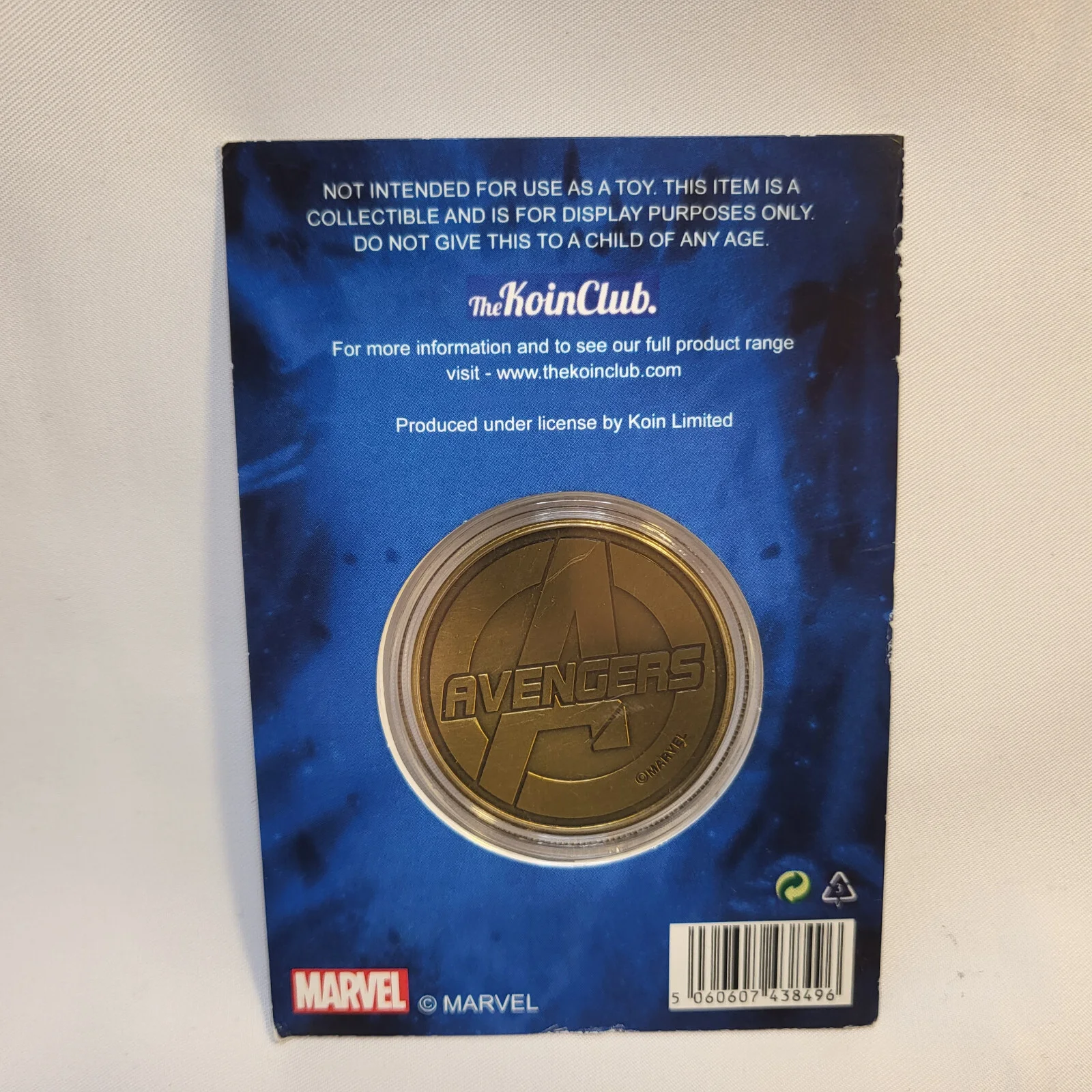New Wasp Avengers 38mm Antique Gold Commemorative Limited Edition Coin 0812/1000, image 2