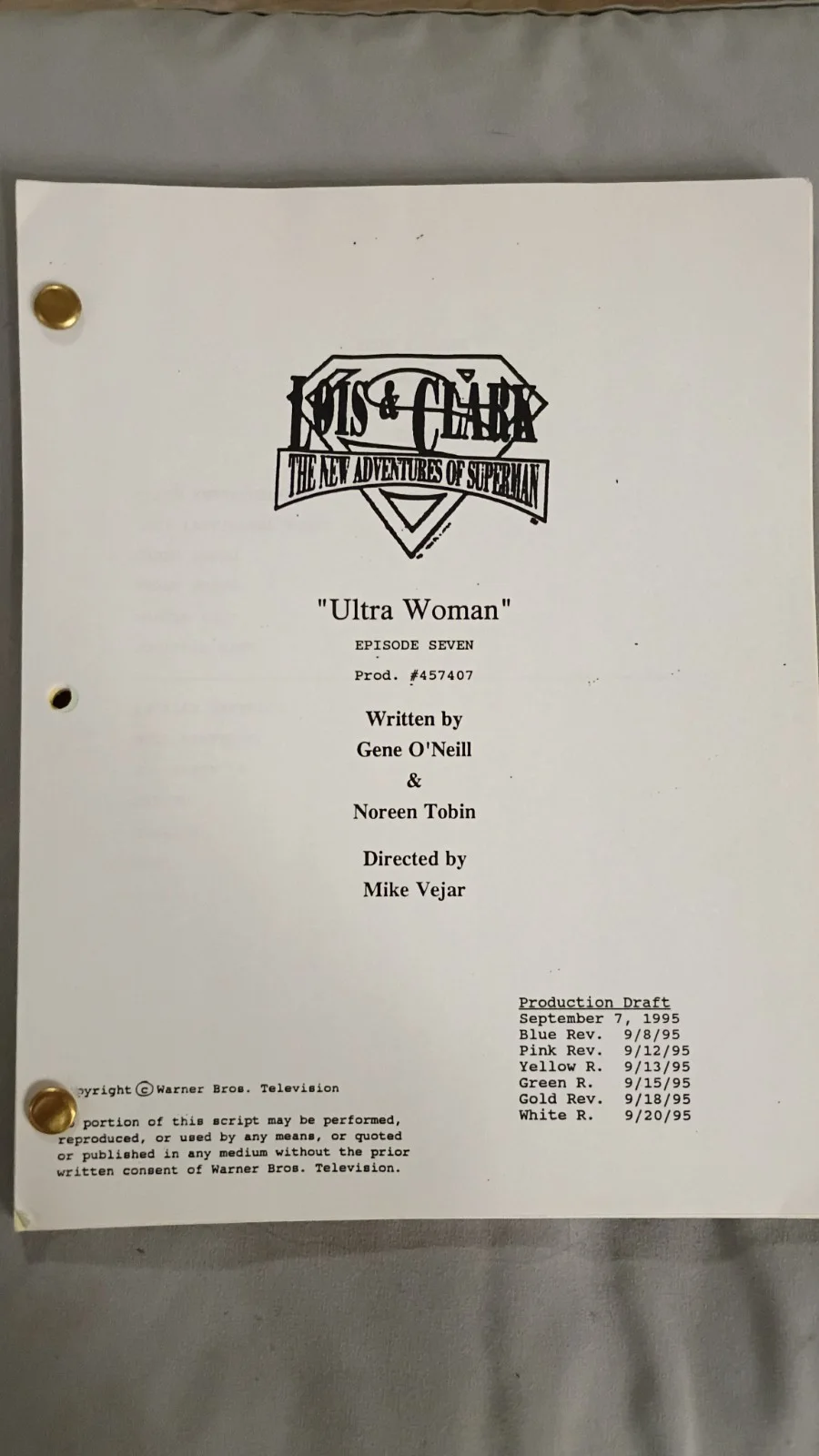 SIGNED "The New Adventures of Superman" script, image 2