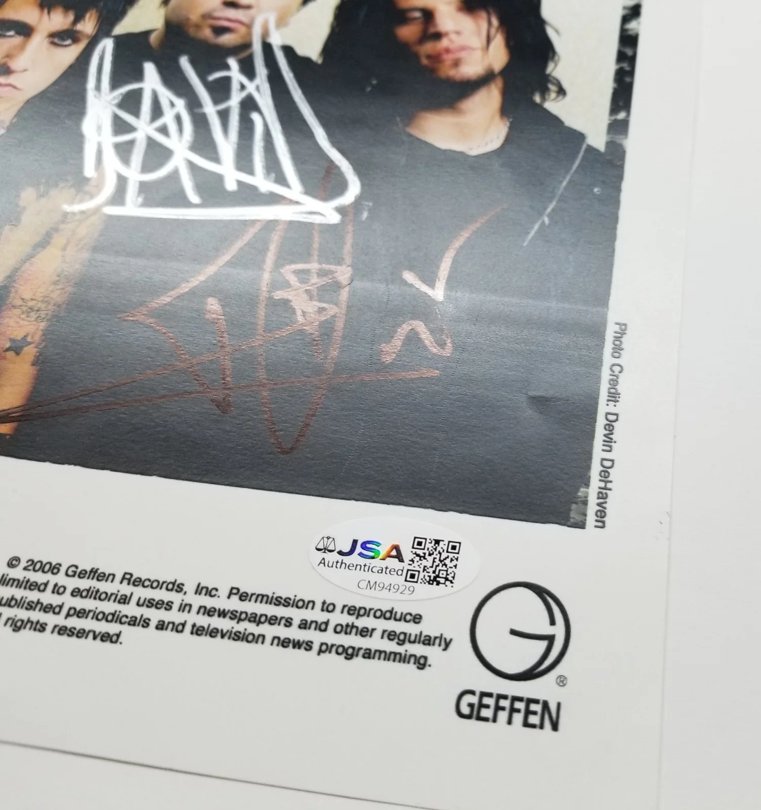 Papa Roach full band SIGNED 2006 Original Promo Photo JSA COA Autograph Jacoby +, изображение 4