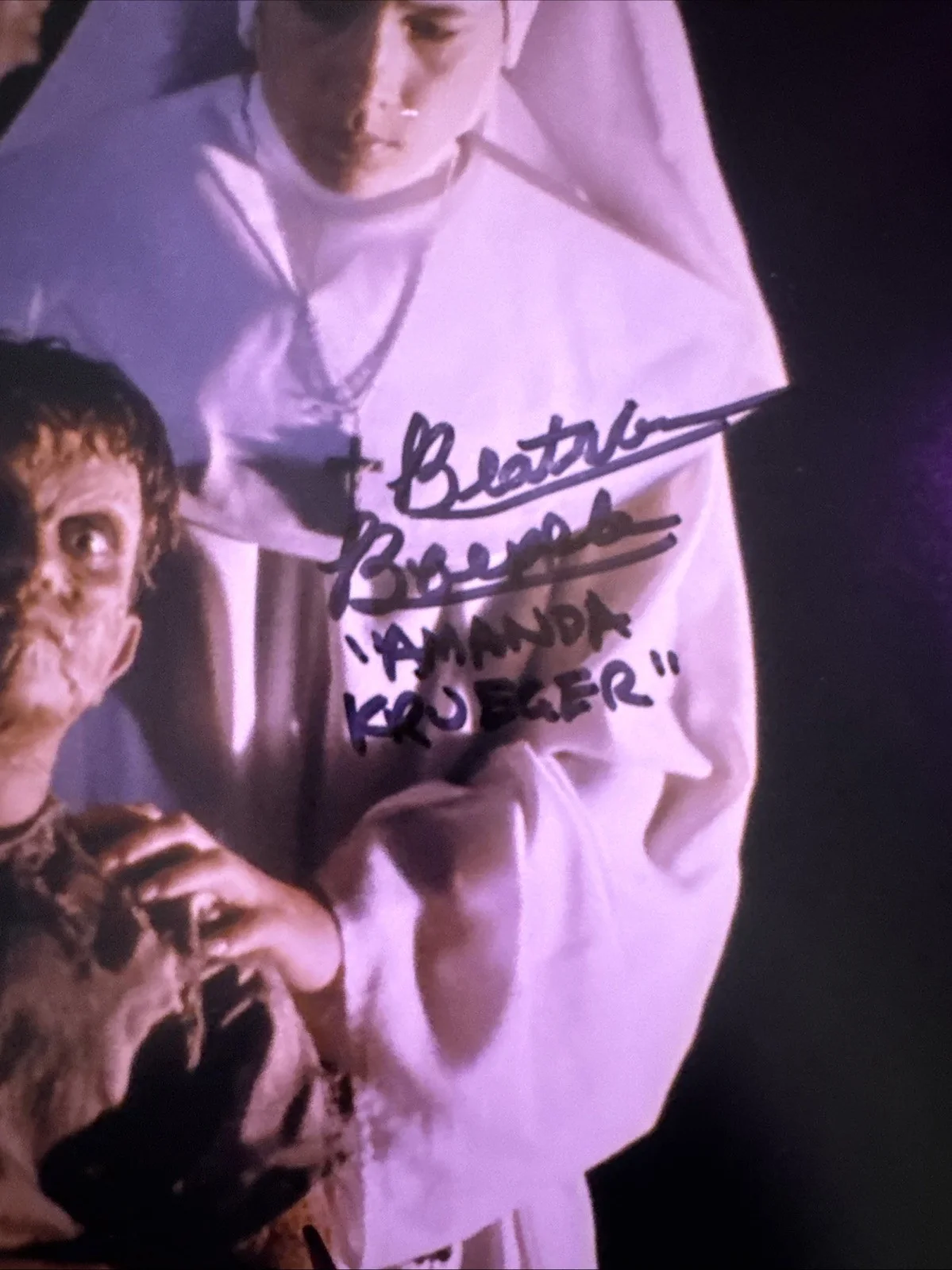 Beatrice Boepple, Whit Hertford — Beatrice Boepple & Whit Hertford signed 8x10 Photo Nightmare on Elm Street 5 JSA, изображение 3