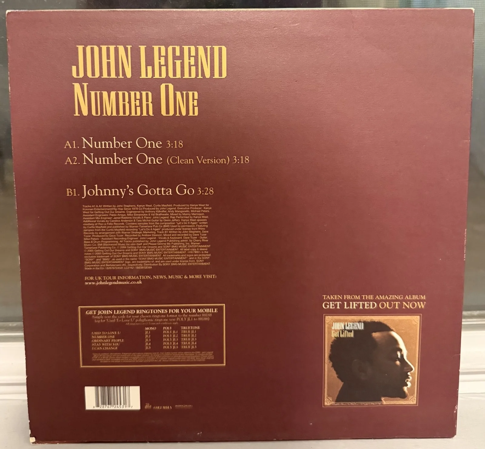 John Legend signed Number One 12" LP vinyl, image 3