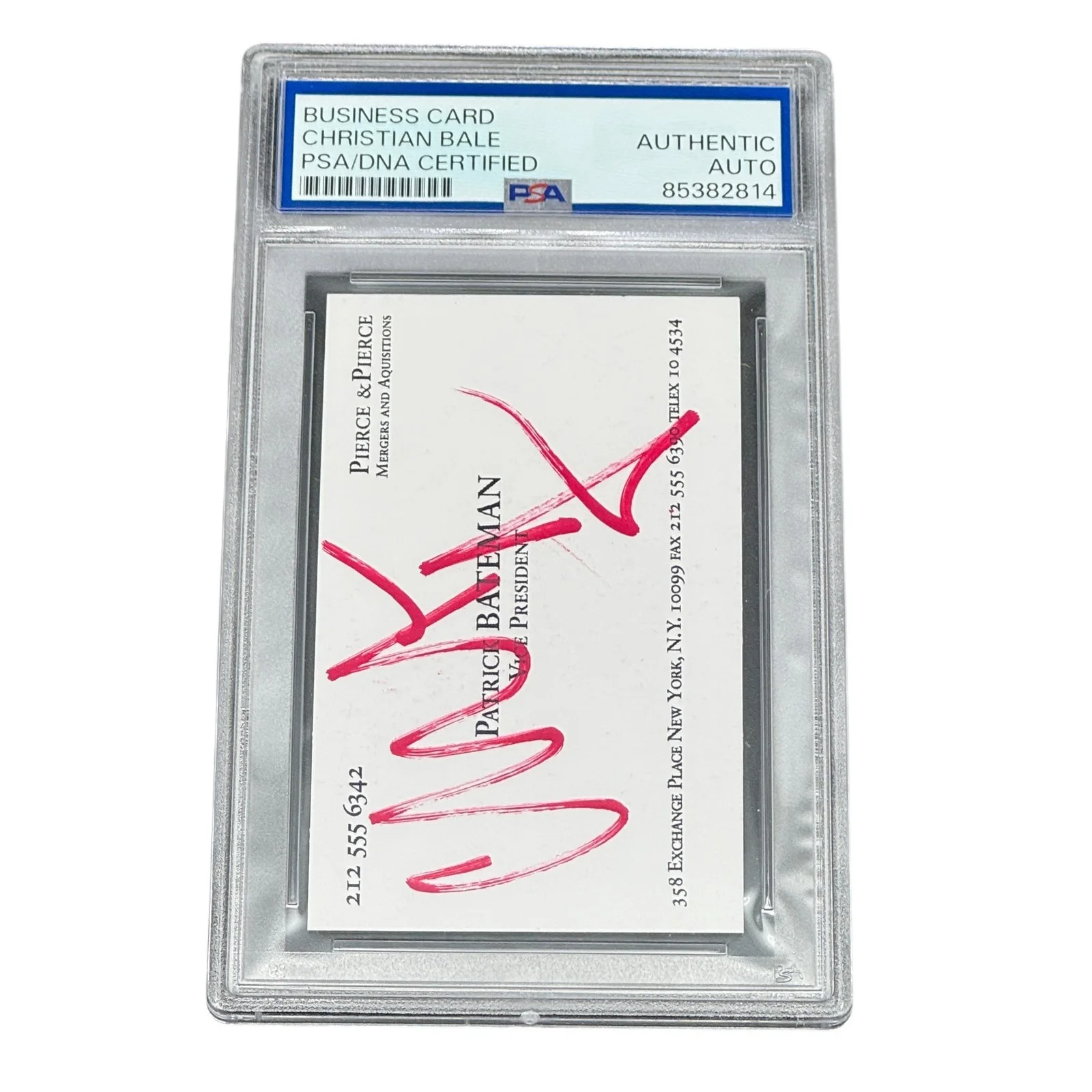 Christian Bale — Christian Bale Signed American Psycho Business Card Autograph PSA/DNA Slabbed!, image 2