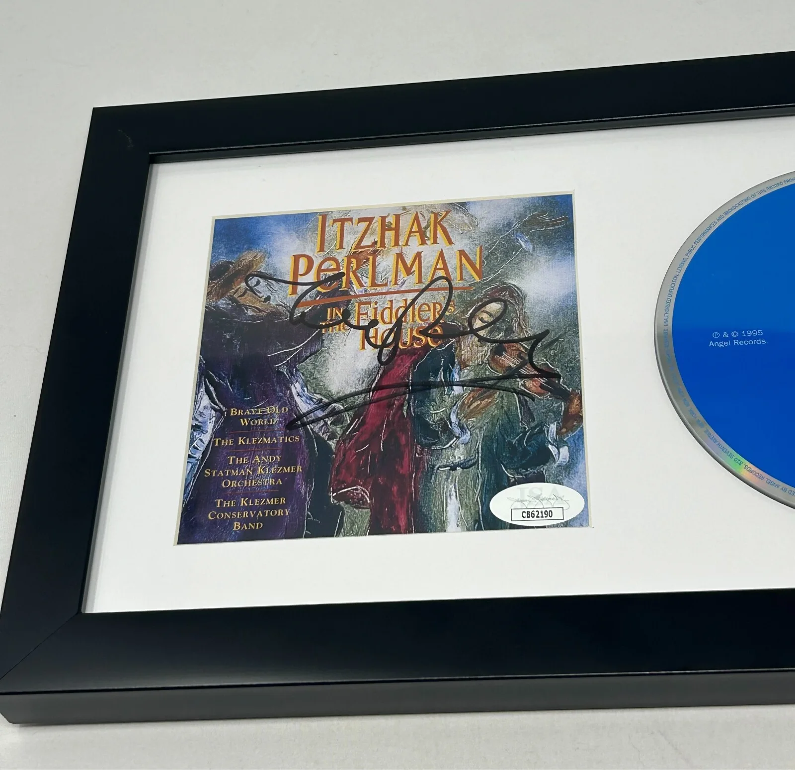 Itzhak Perlman signed In The Fiddler's House Framed CD Cover JSA COA, image 2