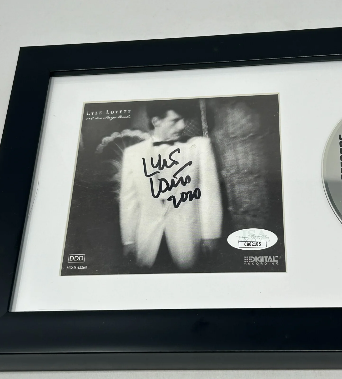 Lyle Lovett signed And His Large Band Framed CD Cover JSA COA, image 2