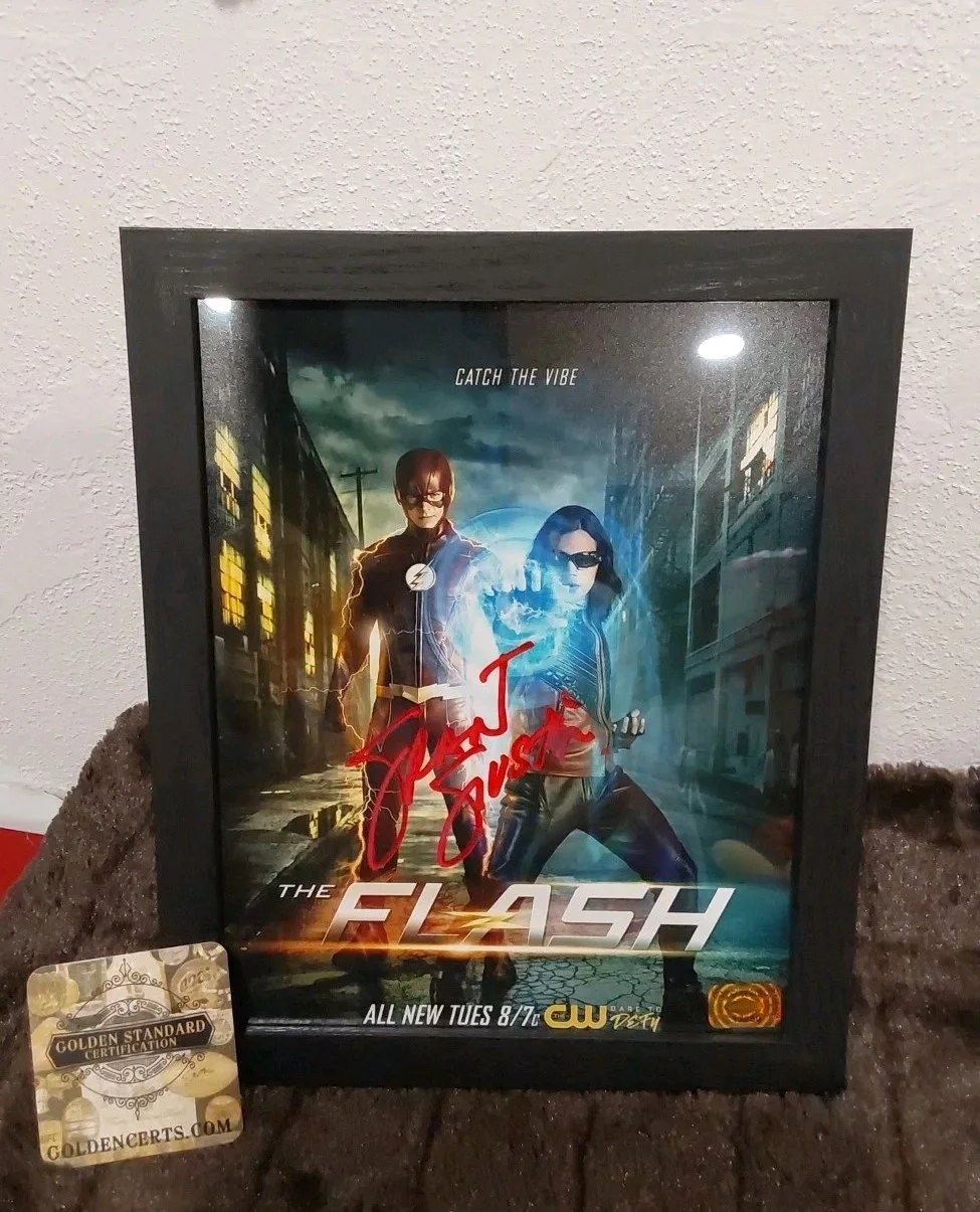 Grant Gustin — Gustin Rare Framed Hand Signed Autographed 10x8 Photo The Flash COA Free Ship