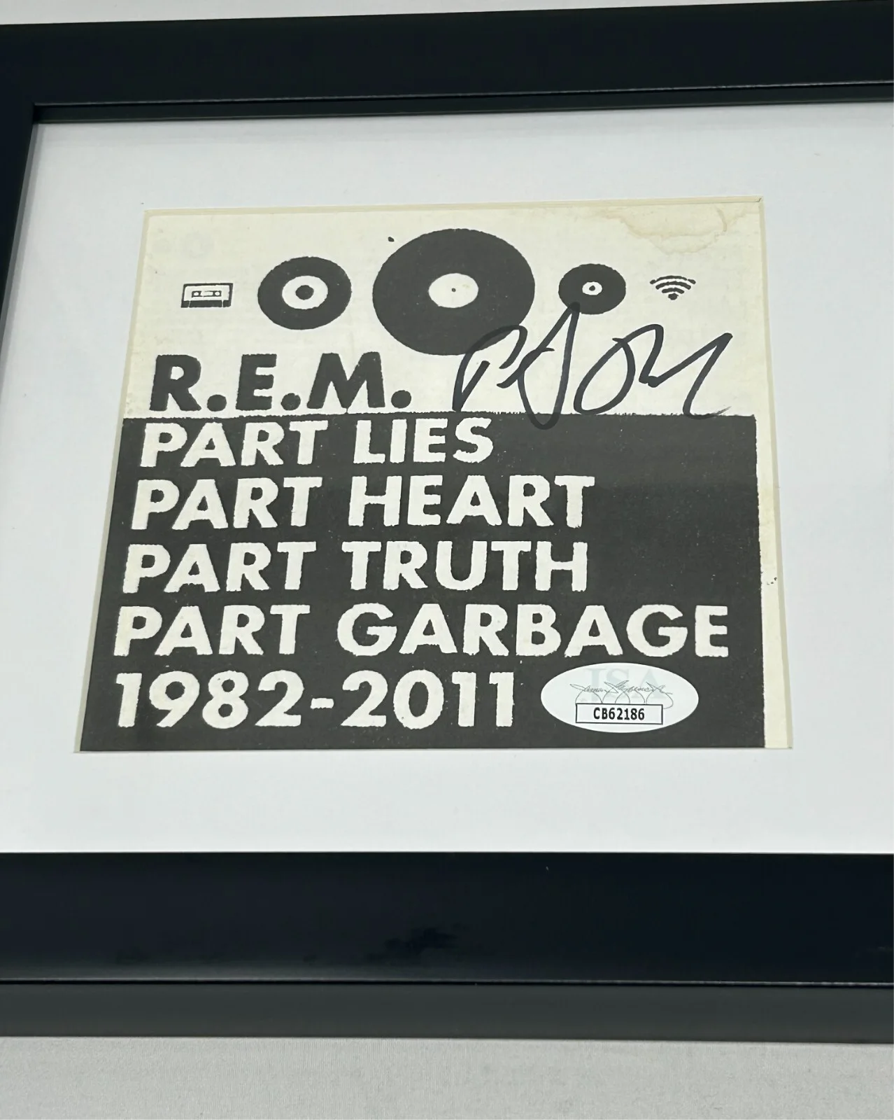 Peter Buck signed REM Part Lies Heart Truth Garbage Framed CD Cover JSA COA, image 2