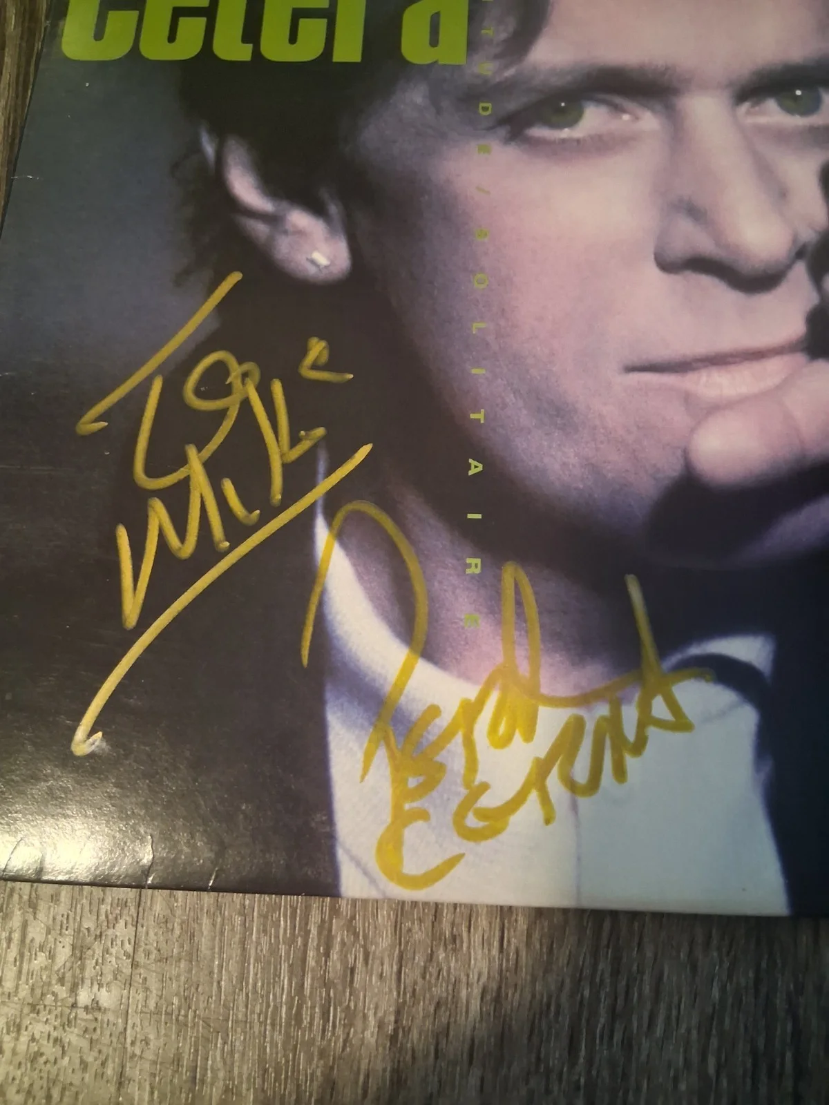 Peter Cetera Signed Record Album Solitude/Solitaire Autographed Lp, image 2