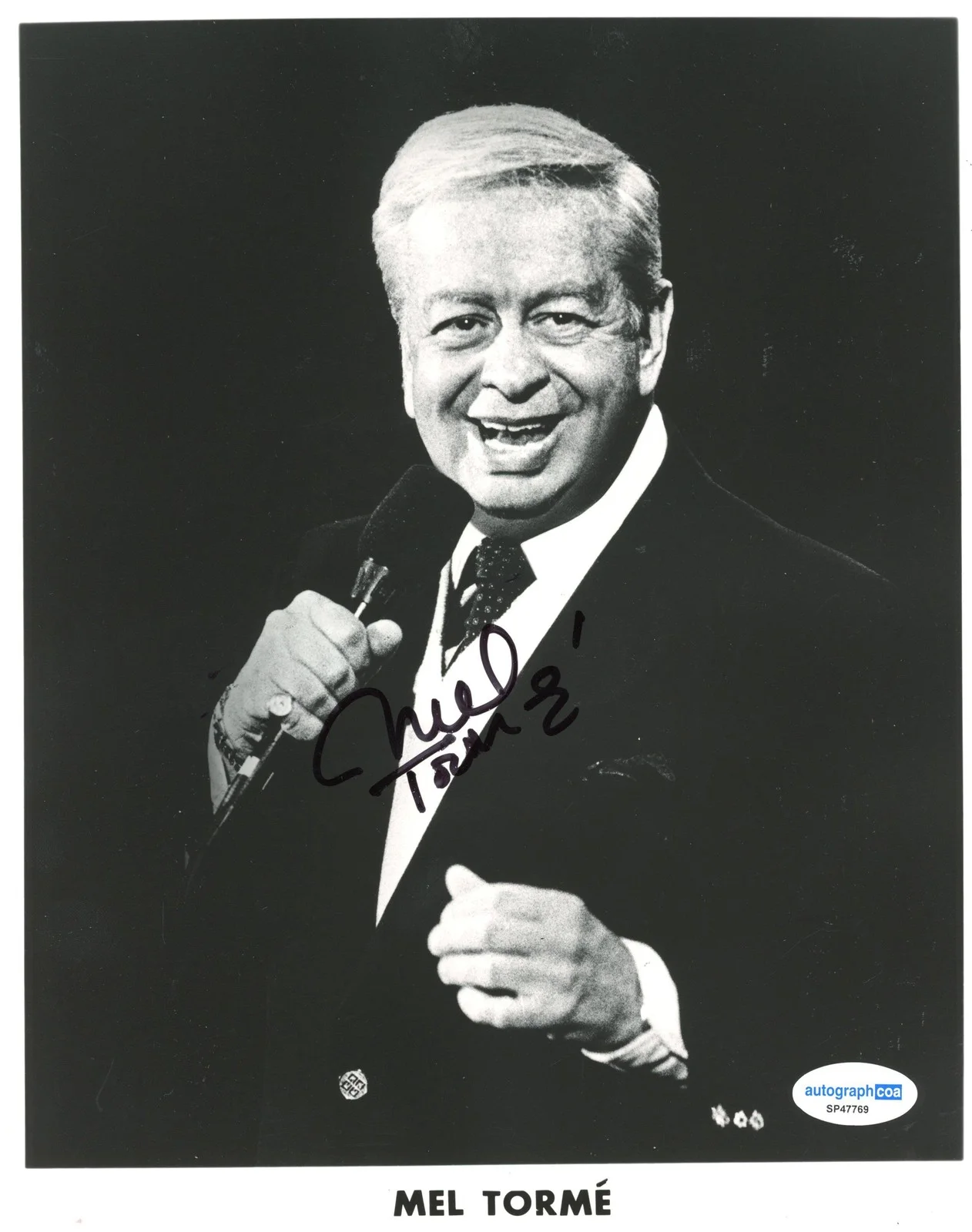 Mel Tormé — Mel Torme "The Velvet Fog" Singer AUTOGRAPH Signed Autographed 8x10 Photo ACOA