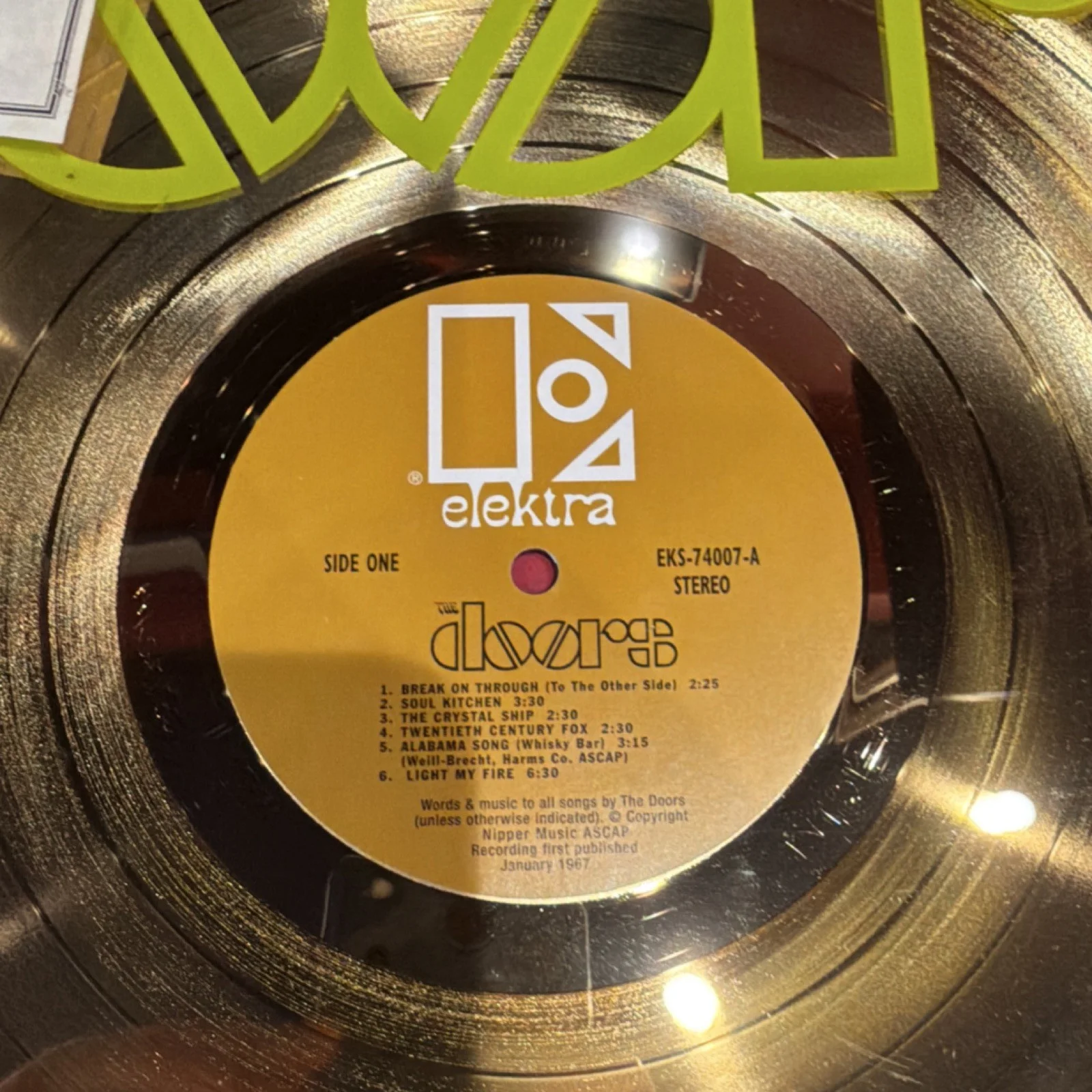 The Doors Signed Original 24KT Gold Record Limited Edition Framed, image 3