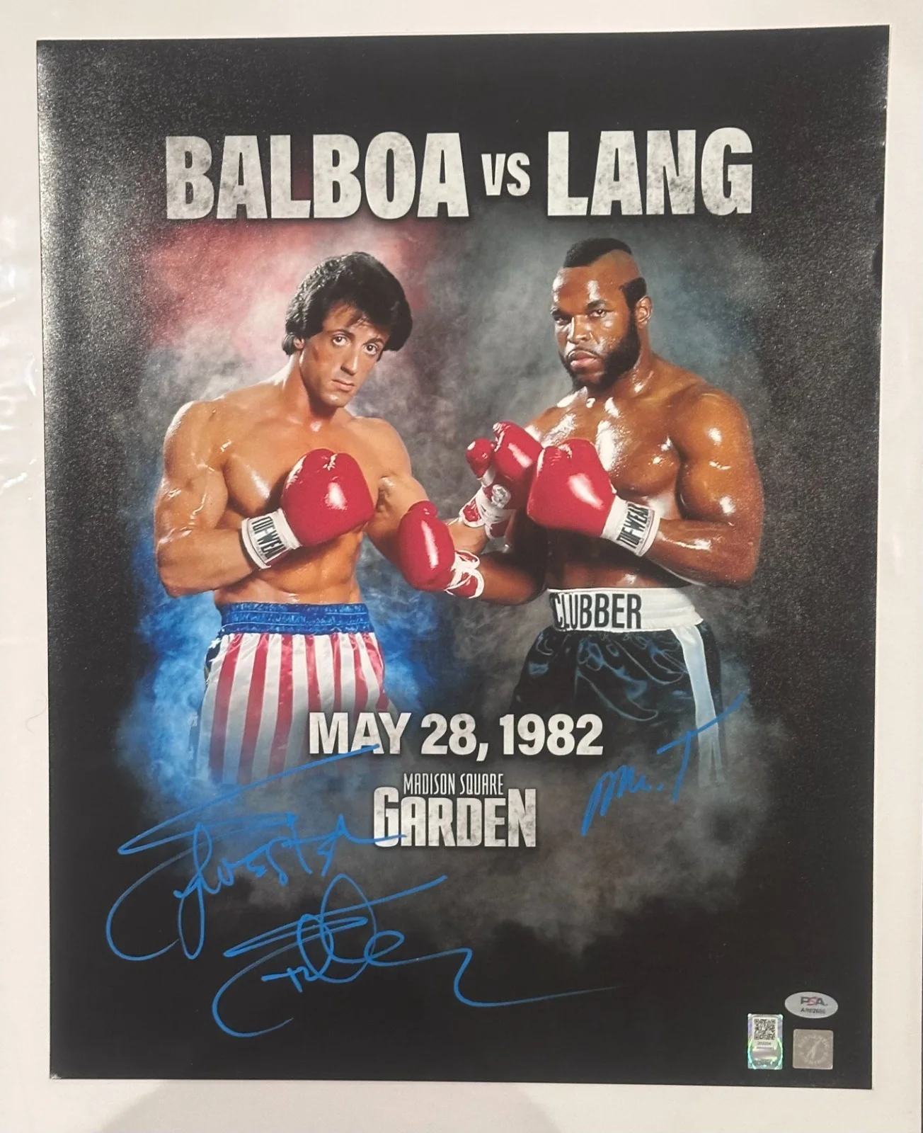 Sylvester Stallone and Mr. T — Sylvester Stallone & Mr. T Dual Signed Rocky III 16x20 Photo PSA OPIX COA RARE
