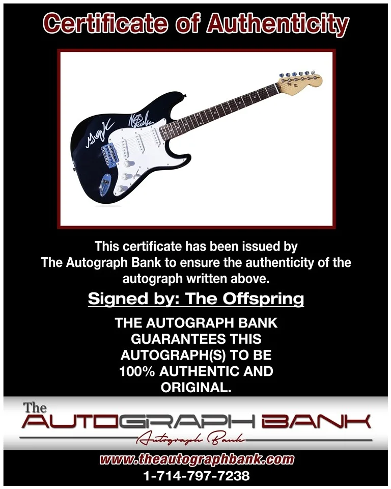 The Offspring — The Offspring Band authentic signed guitar W/ Certificate Autographed BG2, image 2