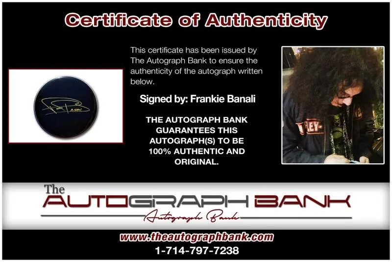 Frankie Banali — Quiet Riot Frankie Banali authentic signed rock drumhead |Cert Autographed A0105, image 2