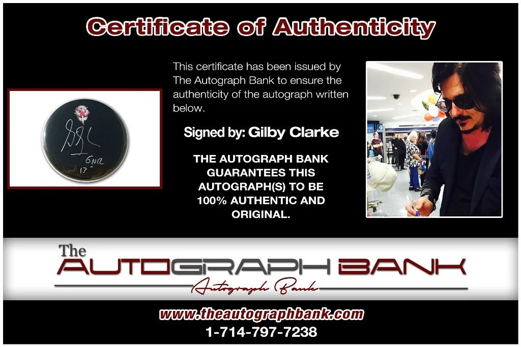 Gilby Clarke — Gilby Clarke Guns N Roses authentic signed Drumhead W/Cert Autographed 210DHa, image 2