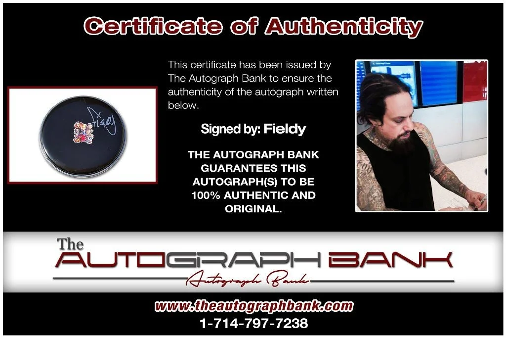 Fieldy — Fieldy Korn authentic signed Drumhead W/Certificate Autographed (223DHc), image 2