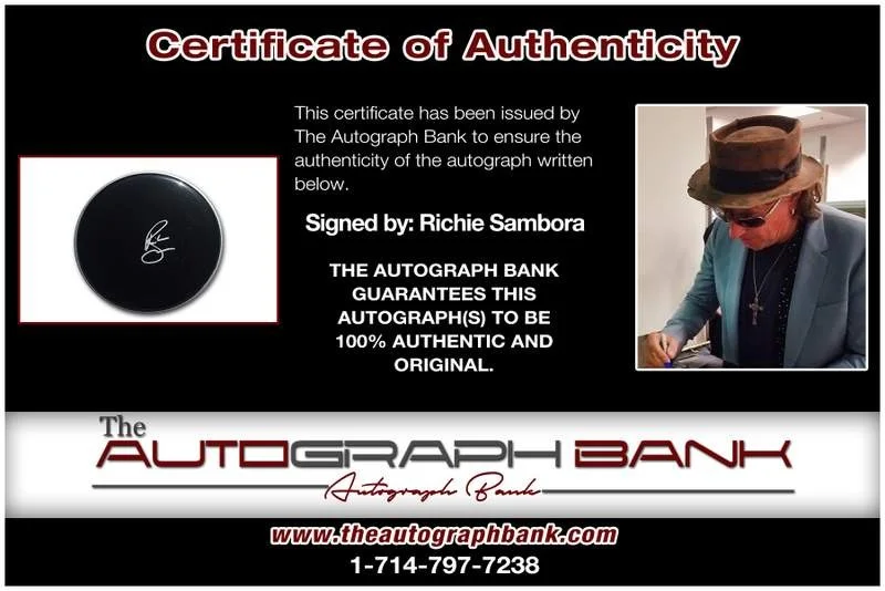 Richie Sambora — Bon Jovi Richie Sambora authentic signed rock drumhead W/Cert Autographed A0002, image 2