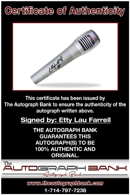 Etty Lau Farrell — Etty Lau Farrell Satellite Party signed Mic w/Cert Autograph mc125a1, image 2