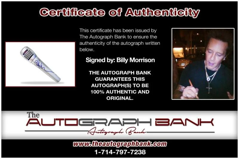 Billy Morrison — The Cult Billy Morrison authentic signed rock microphone |Cert Autographed A0047, image 2