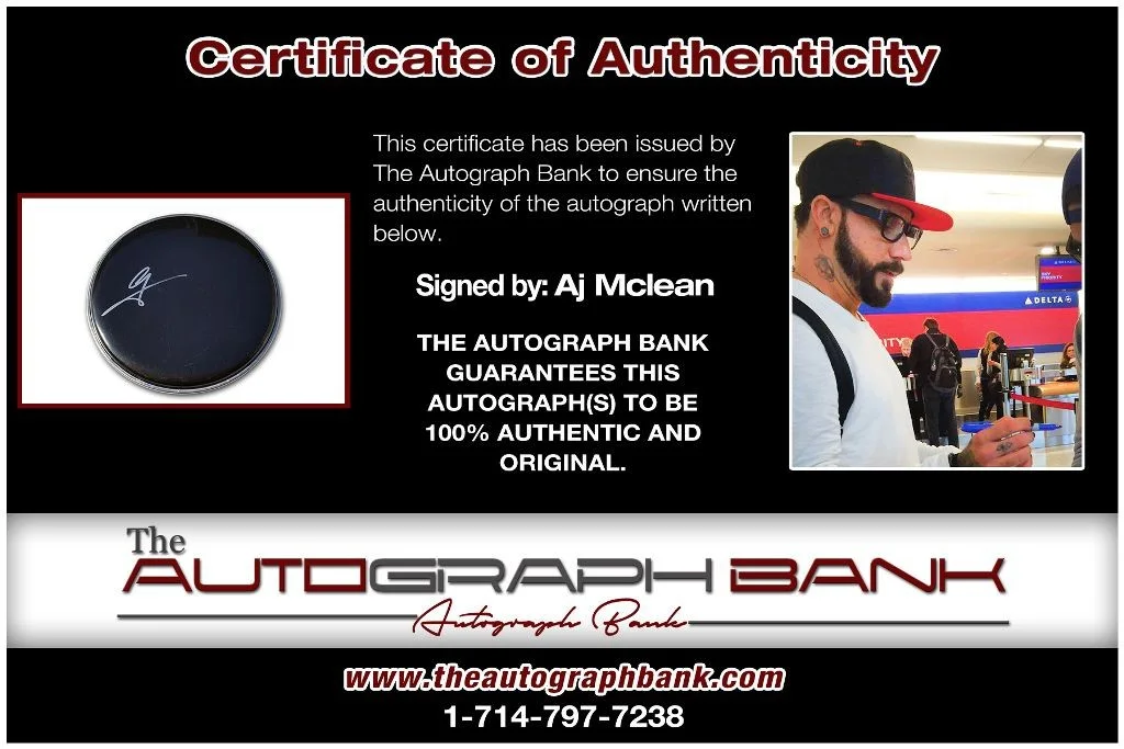 Aj Mclean — Aj Mclean Backstreet Boys authentic signed Drumhead W/Cert Autographed 223DHd, image 2